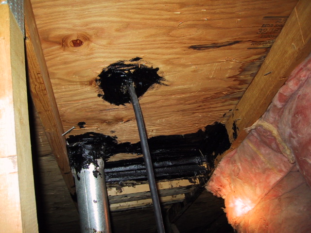 Amateur attic roof leak patch