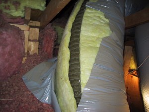 Duct insulation skin failure Duct insulation skin failure