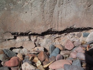 Exposed foundation rebar Exposed foundation rebar
