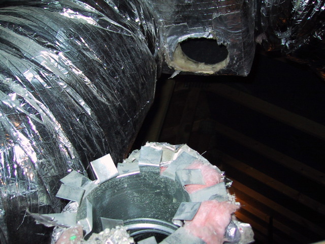 Heating-Cooling supply duct disconnected in attic