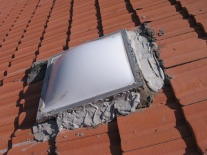 Improper skylight flashing Improper skylight flashing
