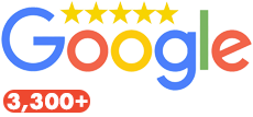 3,300+ 5 Star Google Reviews